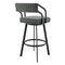 Armen Living Scranton 26" Swivel Modern Black Metal and Slate Gray Faux Leather Barstool 721535752263 - alternate 4